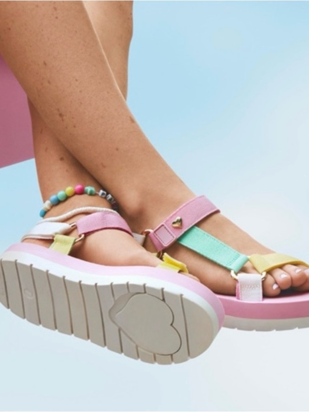 Stoney Clover Lane x Target Collab Pastel Multi-Strap Sandals Women’s Size 10